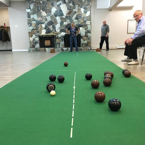 Carpet bowling at Cedar Heights