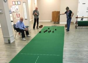 Carpet bowling at Cedar Heights